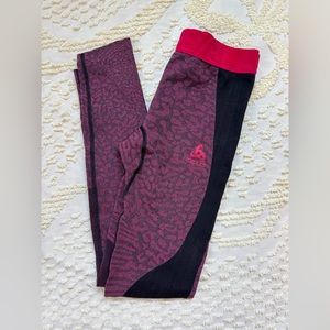 Odlo Training Tights, Leggings, Size Small, Pink & Black, Animal Print